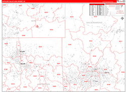 Antelope Valley-High Desert Metro Area Wall Map Red Line Style 2026